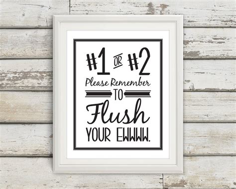 Flush Flush The Toilet Print Bathroom Bathroom Art