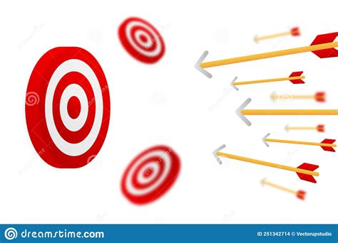 Target Goal With Arrow Icon Business Concept Shot Miss Vector