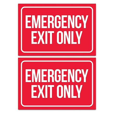 Emergency Exit Only Sticker Signs Pack Of 2 Large Decals For Doors
