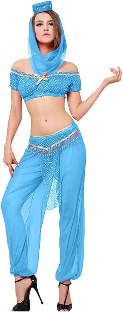 Lus Chic Womens Princess Jasmine Costume Belly Dancer Arabian