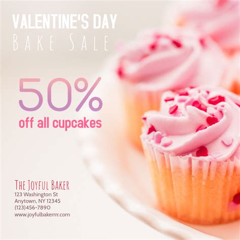 Valentines Day Bakery Bake Sale Template Postermywall