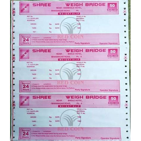 Weighbridge Slips Printing Packaging Type Box Rs 400 Packet Id