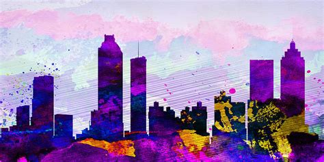 Atlanta City Skyline Painting By Naxart Studio Fine Art America