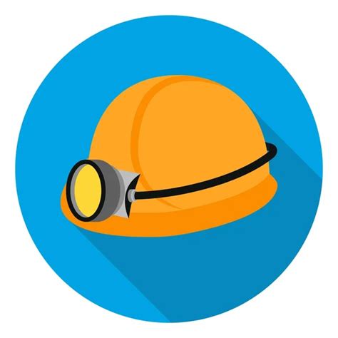 Miners Helmet With Lamp Flat Icon Stock Vector Image By ©juliarstudio