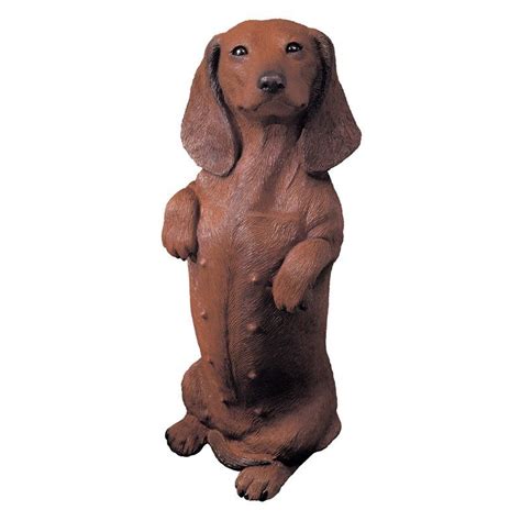 Sandicast Original Size Red Dachshund Sculpture Dog Statue Red