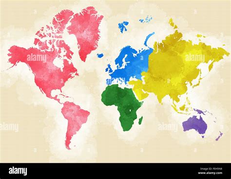 World Map Divided Into Continents Hi Res Stock Photography And Images