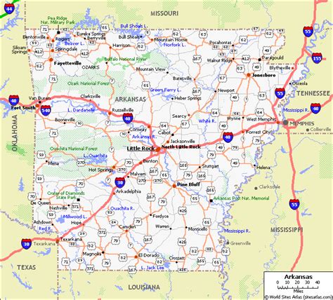 Arkansas Road Map
