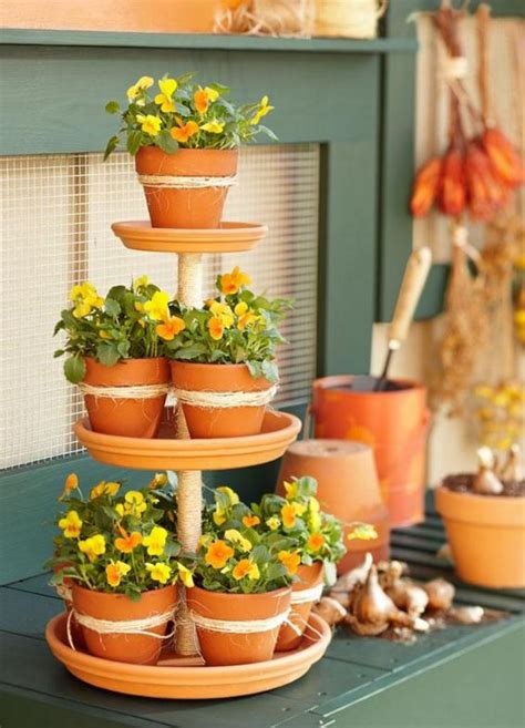 How To Make A Tiered Planter Plant Stand From Terra Cotta