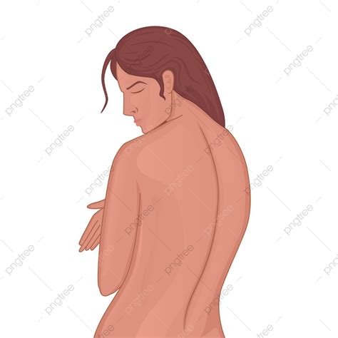 若い女の子は裸のままで彼女を引き返しますイラスト画像とPNGフリー素材透過の無料ダウンロード Pngtree