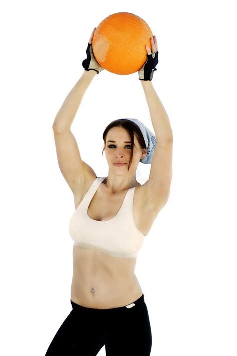 Woman Holding A Fitness Ball Stock Photo Image Of Japan Health
