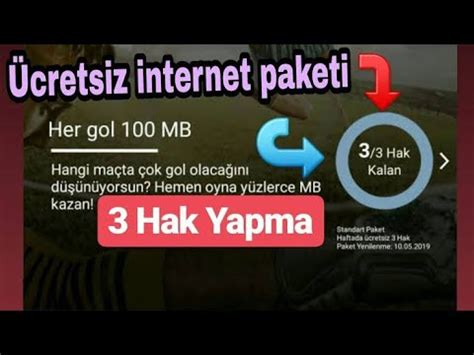 Goller Cepte 3 Hak Yapmak Turkcell Bedava İnternet Kazan YouTube