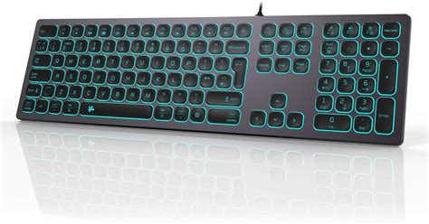 Bfriendit Aluminum Slim Backlit Keyboard Wired Uk Layout Compatible