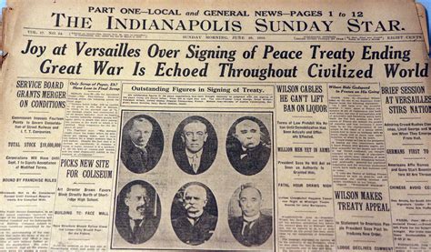 WWI - Newspaper Jun 29 1919 - TREATY OF VERSAILLES - Wilson Upbeat ...
