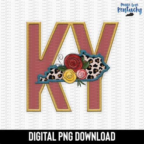 Kentucky Ky Floral Png Sublimation Design Digital Download Etsy