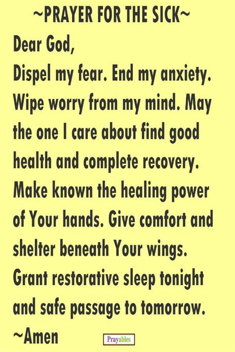 Prayers For The Sick 9 Healing Prayers Prayer For The