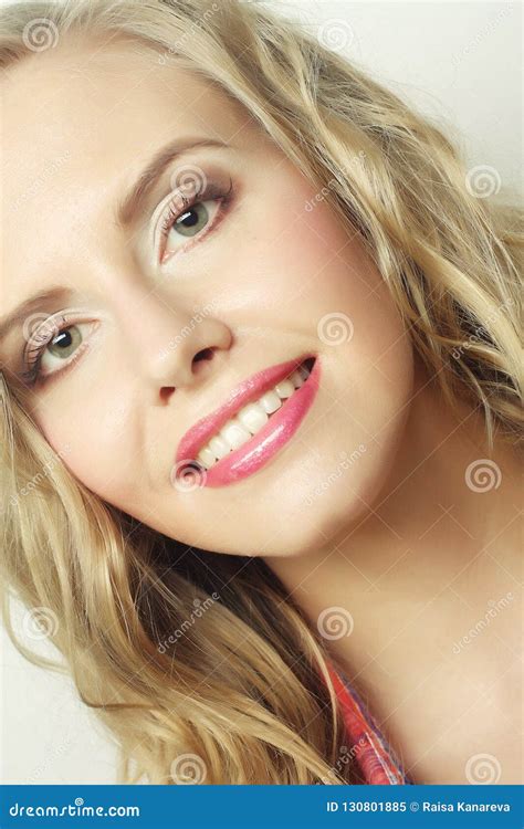 Blond Girl Smiling And Laughing Stock Image Image Of Positive