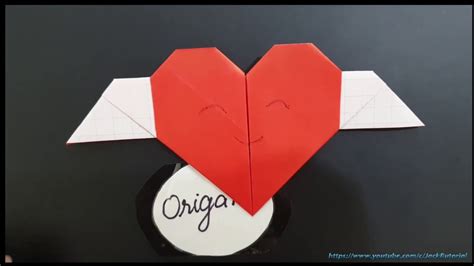 Easy Origami Heart With Wings Folding Instructions Origami Tutorial