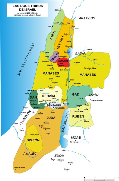 Las Doce Tribu De Israel Tribu Mapa Historico Israel