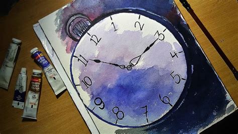 How To Paint Vintage Clock In Watercolor Youtube