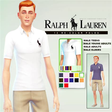 My Sims 4 Blog Ralph Lauren Polos For Teen Elder Males By Simgarden