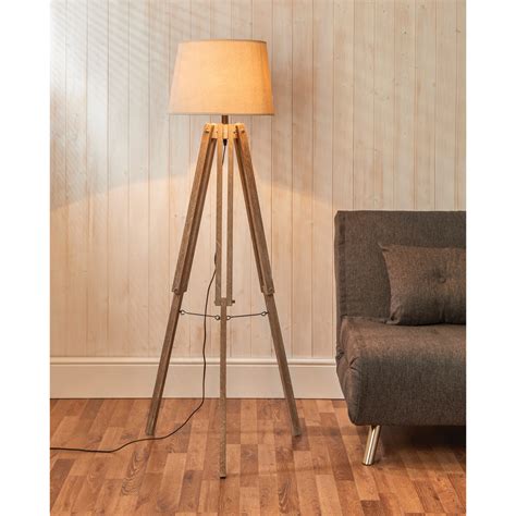 This classic floor lamp has been made really fast, i think it took me longer to buy the materials than the actual lamp. White Washed Wooden Tripod Floor Lamp