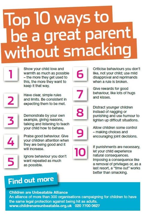 Nspcc 10 Ways To Be A Great Parent Without Smacking For More Of Our