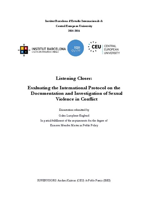Pdf Listening Closer Evaluating The International Protocol On The Documentation And