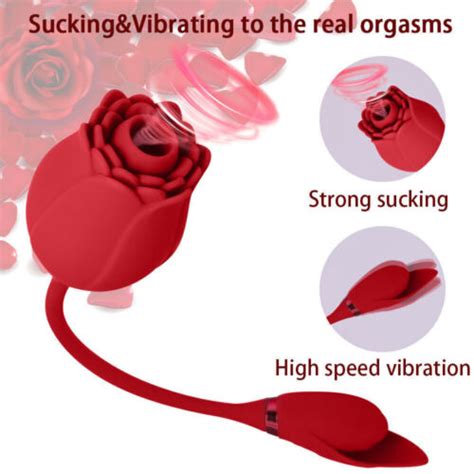 10 Speed Rose Sucking Vibrator Clit Sucker Dildo Women G Spot Sex Toys