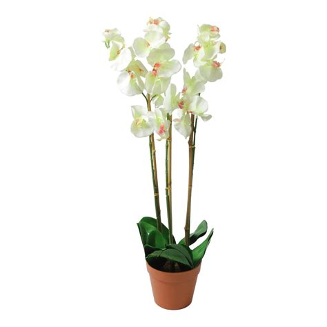 30 5 Potted White Phalaenopsis Orchid Artificial Silk Flower Plant Walmart Canada