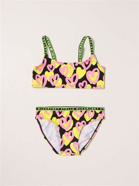 Stella Mccartney Bikini Set With Hearts Print Multicolor Stella Mccartney Swimsuit