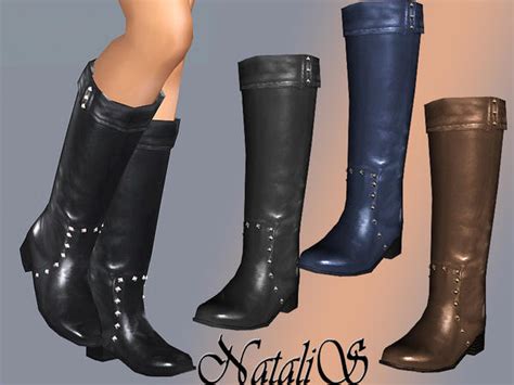 Custom Sims 3 Studded Leather Boots Ya Fa