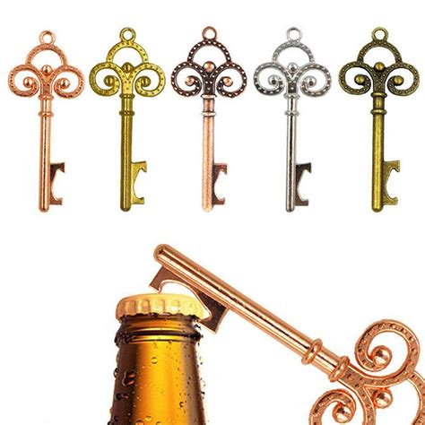 Unqcsa Mini Diy Home Supplies Key Shaped Decorative Metal Beer Opener