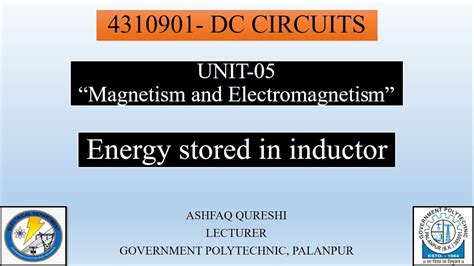 Energy Stored In Inductor Youtube
