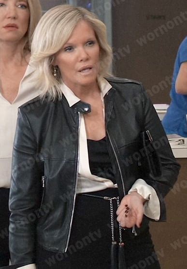 wornontv ava s black leather jacket on general hospital maura west clothes and wardrobe from tv