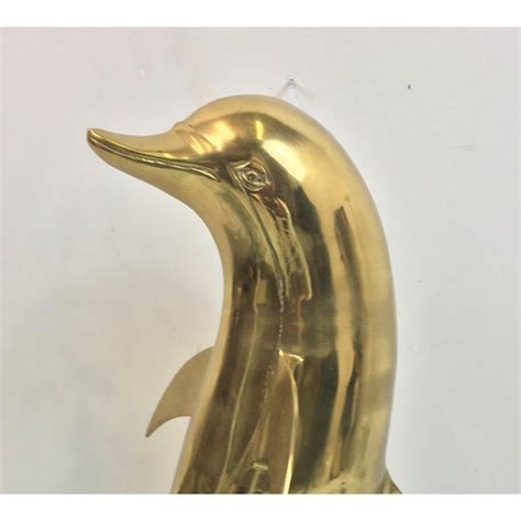 Circa 1960s Large Brass Dolphin Statue Chairish