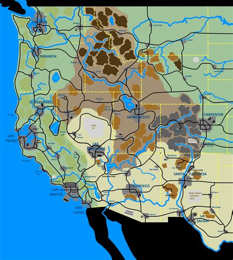 Western Usa In The Gta Universe Rimaginarymaps