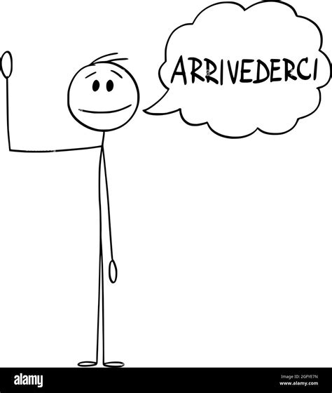 Person Or Man Waving His Hand And Saying Greeting Arrivederci In