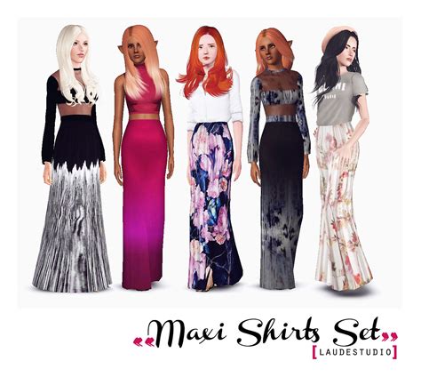 Maxi Shirts Set The Sims 3 Catalog