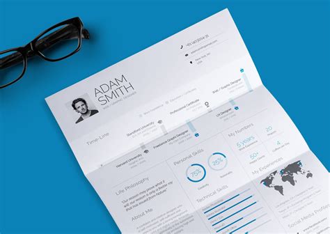 Free Infographic Resume Cv Design Template With Cover Letter In Doc