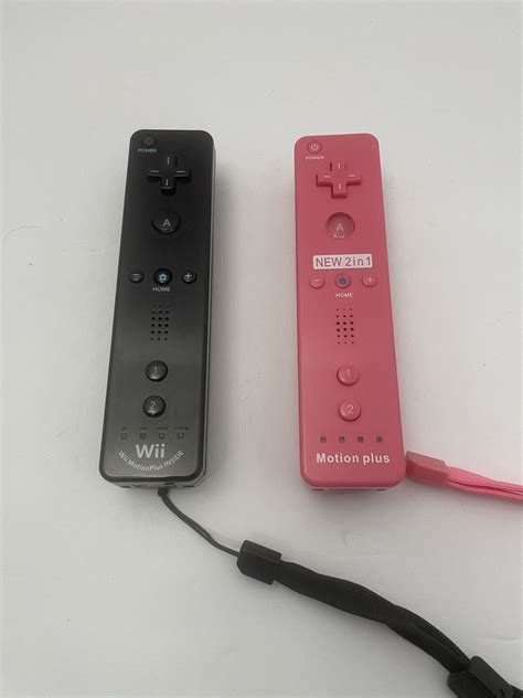 Nintendo Wii Remotes Motion Plus Controllers Oem Black And Pink 3rd