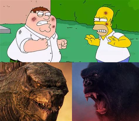 Godzilla Griffin Vs Kong Simpson By Mnstrfrc On Deviantart