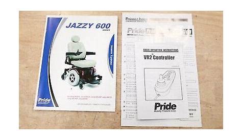 Pride JAZZY 600 Power Chair Instructions Manual Booklet Documentation