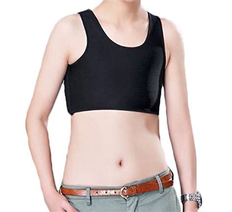 Buy Women S Slim Flat Compression Chest Binder Vest For Les Lesbian Tomboy Cosplay Online At