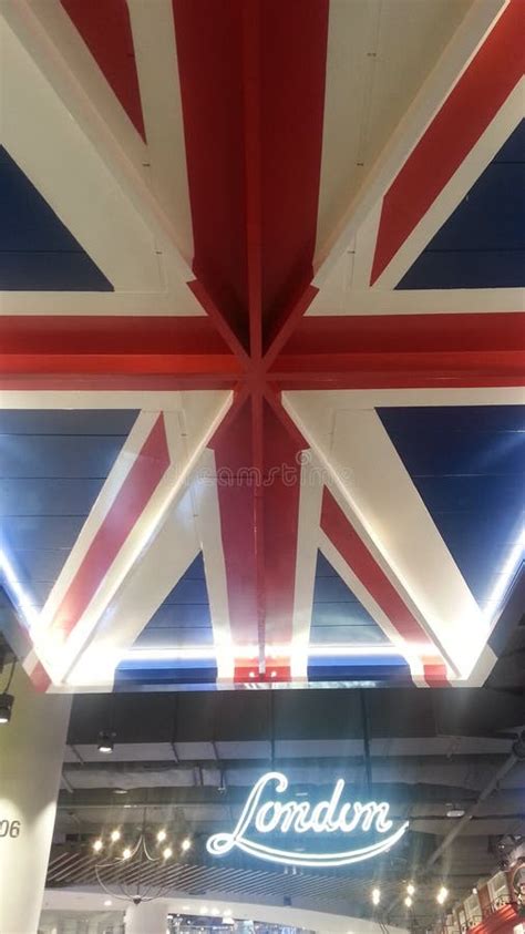 Union Jack Painting Under Ceiling Editorial Photography Image Of