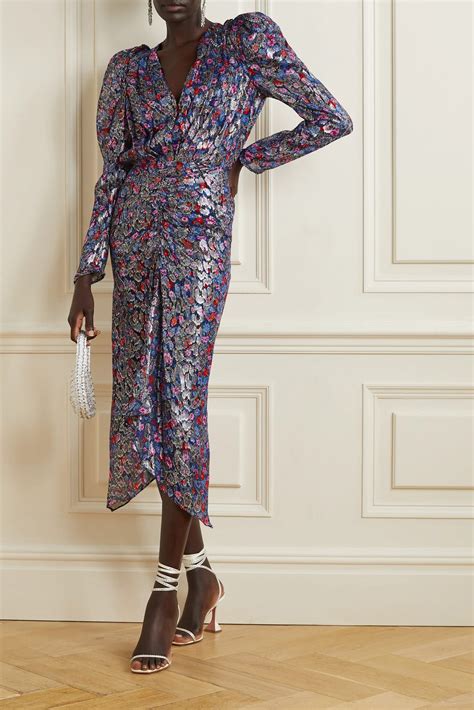 Isabel Marant Marayli Printed Fil Coupé Silk And Lurex Blend Midi Dress