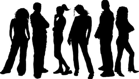 Silhouettes Of Young People Vector Free Download