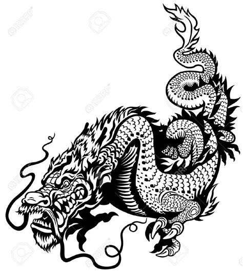 Dragon Black And White Illustration Dragon Illustration Chinese
