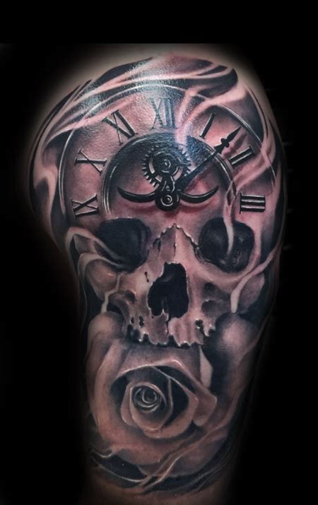 Skull Clock Tattoo By Jason Michalak Tattoonow