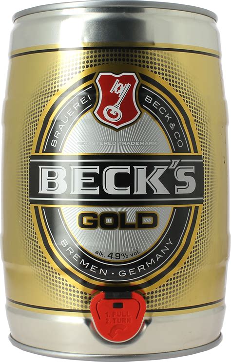 Becks Gold 5l Standard Keg Dispensing Tap In Front To Make Pouring