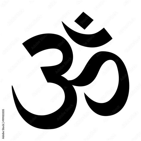 Om Aum Symbol Of Hinduism Flat Icon For Apps And Websites Stock